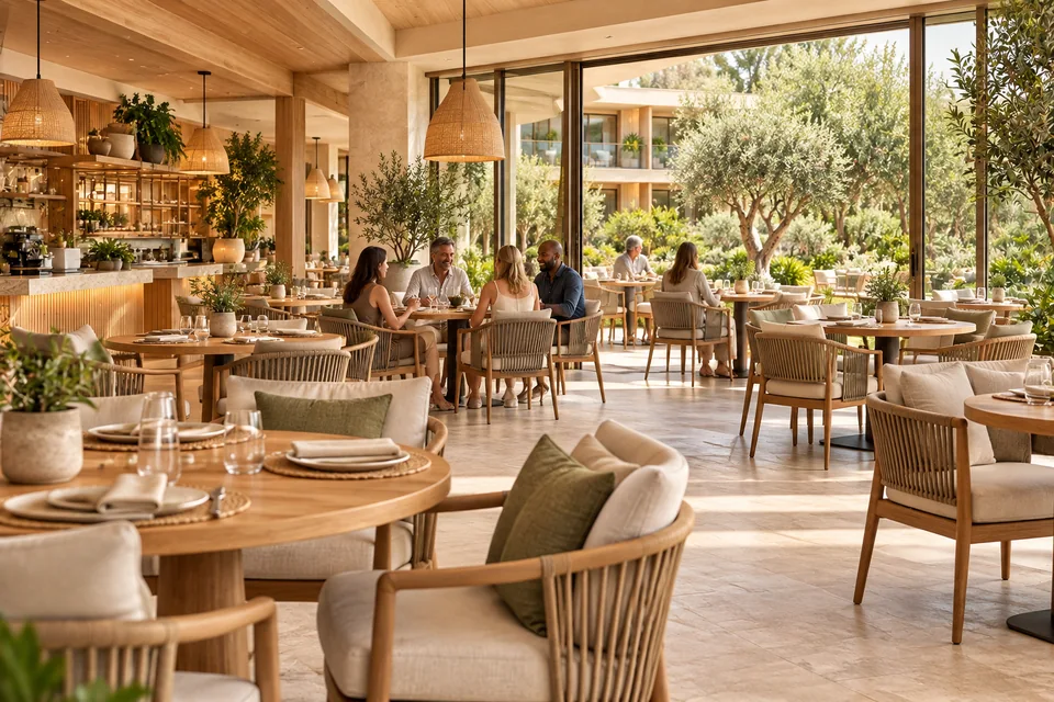 Illustrative dining space representing a coordinated shared service.