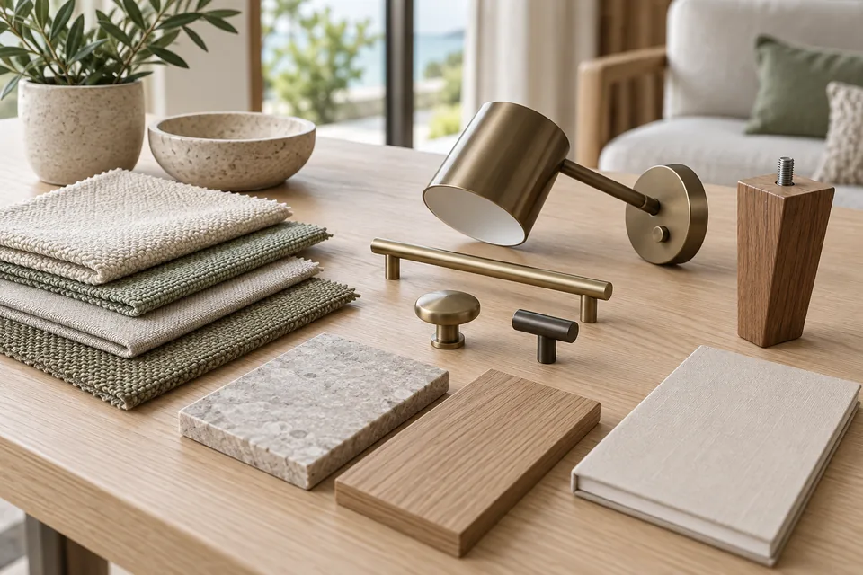 Material and fitting samples arranged for future replacement planning