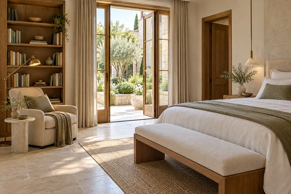 Illustrative guest room concept representing the accommodation side of a possible invest-and-stay arrangement.